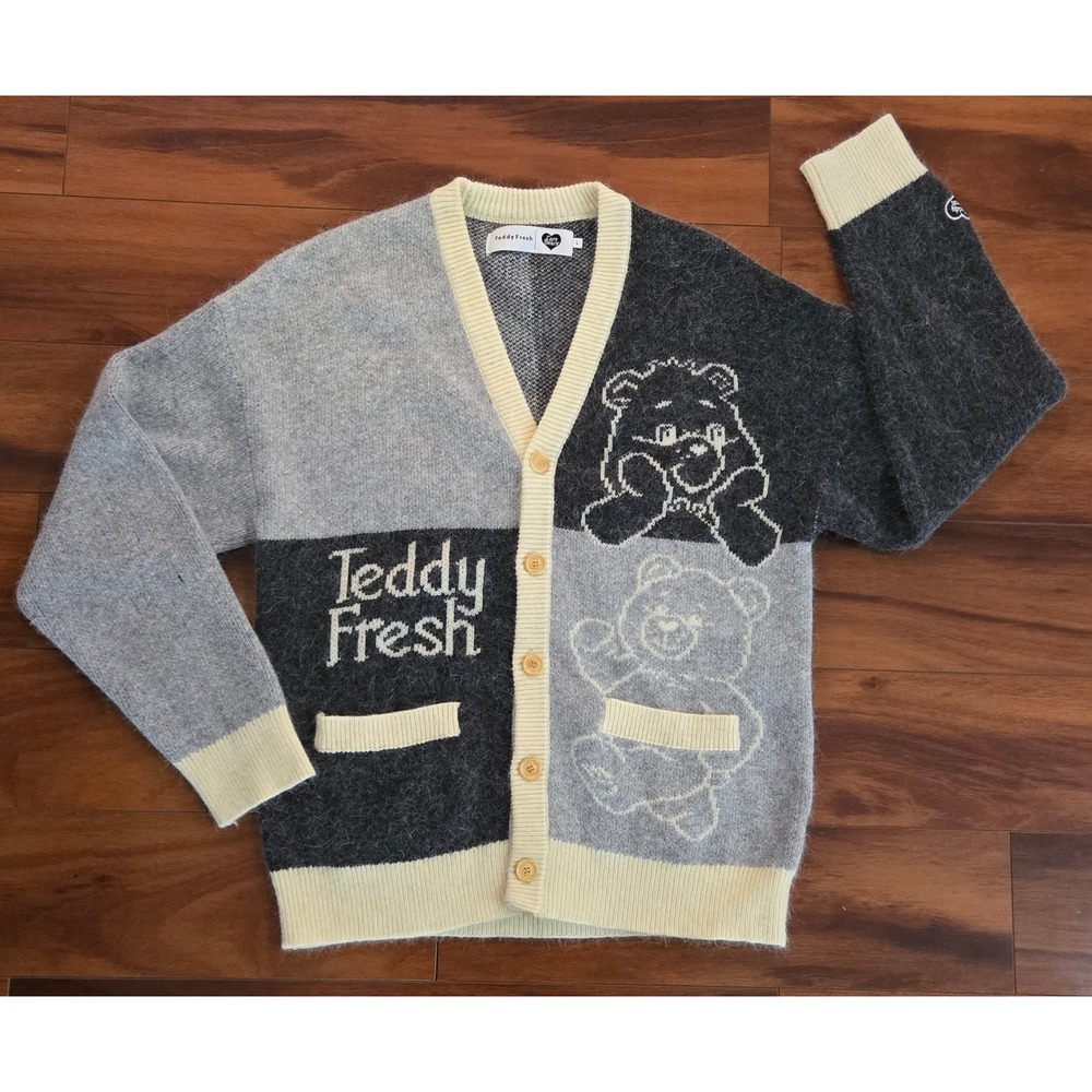 Teddy Fresh x Care Bears Collab Angora Blend Colorblock Cardigan Sweater Large‎